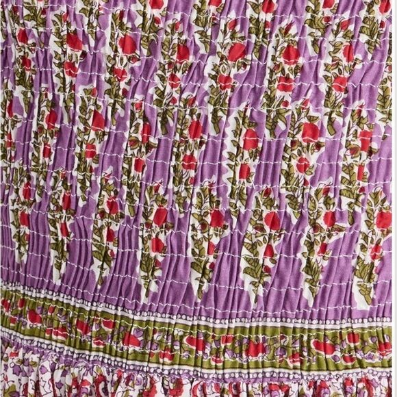 Mille Plus Olympic Heirloom Midi Dress mini floral Ruffle Cotton smocked Size XL - Picture 5 of 13